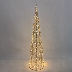 LUMINIS XMAS LED ΔΕΝΤΡΟ ΘΕΡΜΟ ΦΩΣ 25x25x100cm ΣΙΔΕΡΟ ΧΡΥΣΟ PET