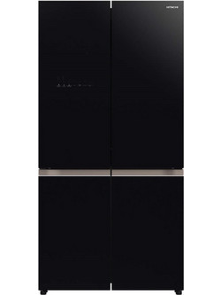 Hitachi R-WB640VRU0-1 (GBK) Glass Ψυγείο Ντουλάπα 569lt Full No Frost Υ184xΠ90xΒ72cm Μαύρο