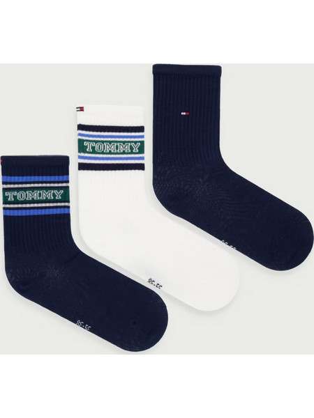 TOMMY HILFIGER TH Kids Varsity Stripe Socks 3-Pack - Navy