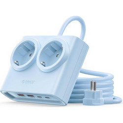 Orico PDC25 25W Πολύπριζο 6 θέσεων με 2x AC, 2x USB-A, 2x USB-C και GaN - Light Blue