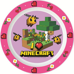 Minecraft Girls Πλαστικό πιάτο φαγητού για φούρνο μικροκυμάτων 22 cm