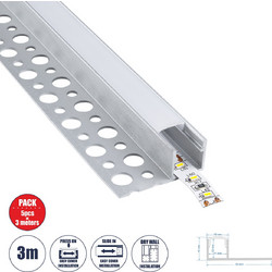 ALP-PLASTERIN Χωνευτό Προφίλ Γυψοσανίδας 300x3,1x1,3 LED