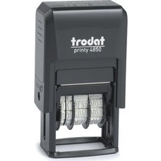Trodat Printy Ημερομηνιακή Σφραγίδα με Σταθερό Κείμενο 'BEZAHLT' /L2, μαξιλάρι μελάνης μπλε-κόκκινο, 4850