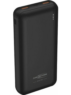 Ansmann PB320PD Power Bank 20000mAh 20W με 2 Θύρες USB-A & Θύρα USB-C Quick Charge 3.0 Black