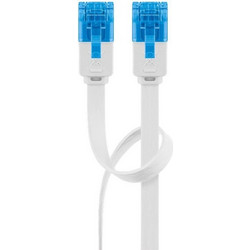 Goobay Flat U/UTP Cat.6a Καλώδιο Δικτύου Ethernet 2m White