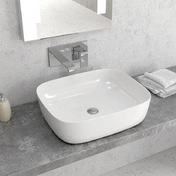 Karag LT 2143 Επικαθήμενος Νιπτήρας Μπάνιου Πορσελάνης 49x39.5x15cm Λευκός