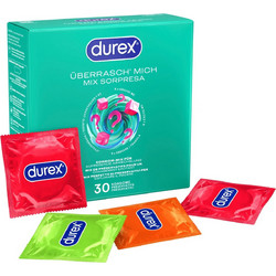 Durex Surprise Mix Προφυλακτικά με Ραβδώσεις Γεύσεις & Λιπαντικό 30τμχ