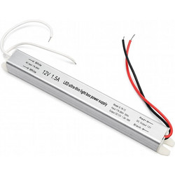 VenCore 6614-50003 - Aluminium Ultra Slim Power Supply 18W 12V 1.5A - Τροφοδοτικό Αλουμινίου Εξαιρετικά Λεπτού Προφίλ 230 Volt σ