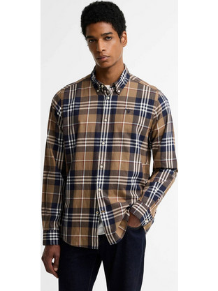 Barbour Ανδρικό Πουκάμισο Καρό Καφέ MSH5355ST51/STONE
