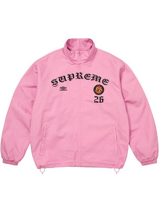 Supreme x Umbro Cotton Ripstop Track Jacket Αθλητικό Ανδρικό Μπουφάν Ροζ