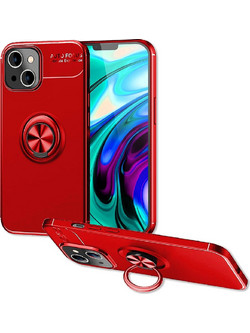 Ancus Autofocus Shock Proof Ring Holder Back Cover Red (iPhone 14)