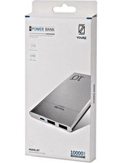 YOURZ R7 Power Bank 10000mAh με 2 Θύρες USB-A Ασημί