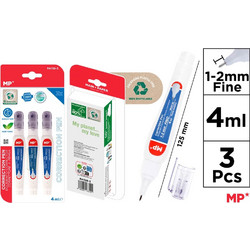MP σετ διορθωτικό στυλό PA138-3C, 1-2mm, 4ml, 3τμχ