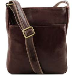 Tuscany Leather Jason Δερμάτινη Ανδρική Τσάντα Ώμου / Χιαστί Σοκολατί TL141300