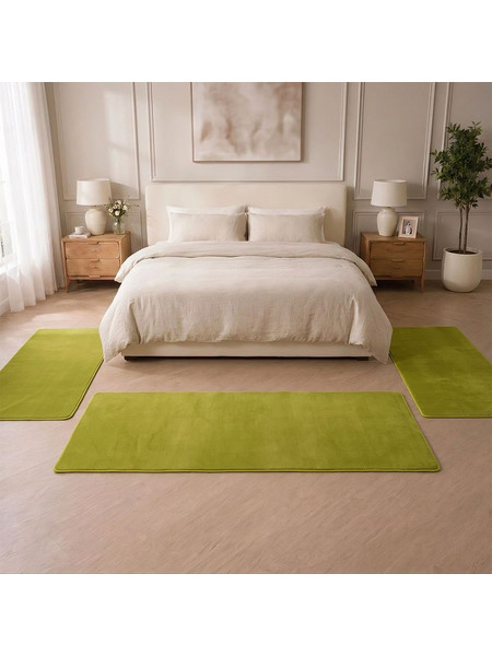 Σετ Κρεβατοκάμαρας 3τμχ Shaggy Soft Touch Πράσινο (2x70x130 + 1x70x200cm) J03-GRASSGREEN-SET