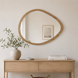 Διακοσμητικός Καθρέφτης Τοίχου (78x60) Spitishop Matera Natural