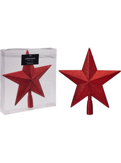 ΚΟΡΥΦΗ ΔΕΝΤΡΟΥ ΑΣΤΕΡΙ 19CM GLITTER (ΚΟΚΚΙΝΟ)