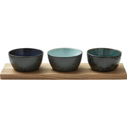 Bitz Μπωλ Για Dip Με Ξύλινη Βάση Σετ 4 Τμχ 39x13 Εκ. - Gastro Black