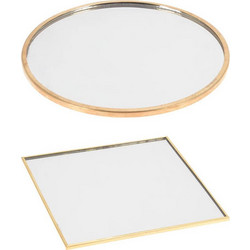 ΔΊΣΚΟΙ DECO PLATE MIRROR 10CM GOLD 2ASS ACC681490