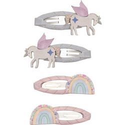 Κλιπ Μαλλιών σετ 4 τμχ. Unicorn and Rainbow Mimi & Lula