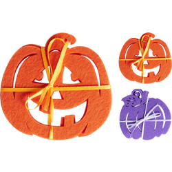 Σουβέρ Halloween από Τσόχα 10cm S/4 3Σχδ - Σετ 3τμχ