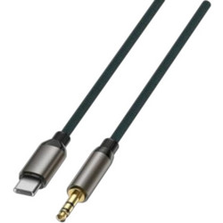 ASPOR A253 3.5mm Male to USB-C AUX Cable (1.2m) - Premium Zinc Alloy & Nylon Braided Audio Cable for Car, Headphones & Mobile Phones (Black)