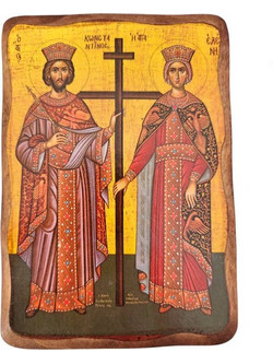 ΞΥΛΙΝΗ ΕΙΚΟΝΑ ΜΕ ΤΟΥΣ ΑΓΙΟΥΣ ΚΩΝΣΤΑΝΤΙΝΟ & ΕΛΕΝΗ 1ΑΠ 15x11cm