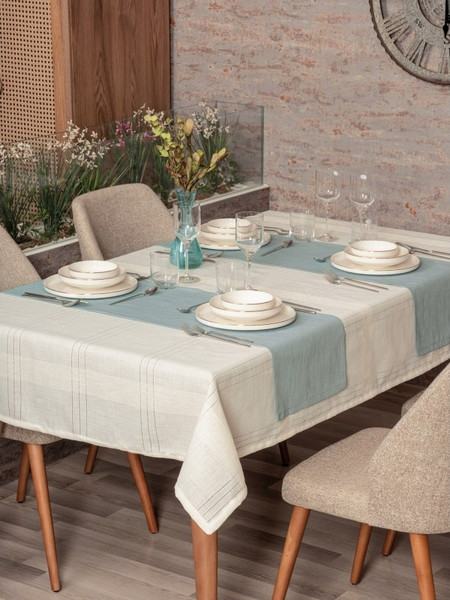 Tablecloth Set (2 Pieces) Jasmine 220 Cream Polyester