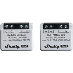 Shelly PM Mini Gen3 X2 Smart Switch Wi-Fi & Bluetooth 16A 2τμχ 195R93