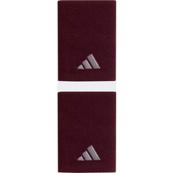 adidas Large Tennis Wristbands x 2 Maroon / Iron Metallic