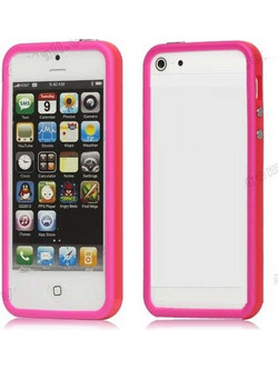 Stylish Protective Bumper Frame Case για iPhone 5 - Ροζ