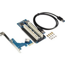 PCI-E Express X1 σε Διπλή PCI Riser Προσαρμογέας Κάρτα με 1M USB 3 Καλώδιο