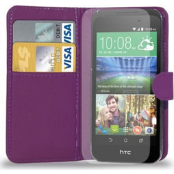 Δερμάτινη Θήκη/Πορτοφόλι για HTC Desire 320 Μώβ (ΟΕΜ)