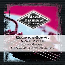 Black Diamond Strings N477L Σετ 6 Χορδές Ηλεκτρικής Κιθάρας Nickel Plated Steel 10-46" Light Tension