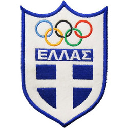 Κεντητό Σήμα Ελληνική Σημαία Ολυμπιακοί Κύκλοι 7x10cm