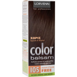 Lorvenn Color Balsam 105 Καστανό Ανοιχτό Ημιμόνιμη Βαφή Μαλλιών Χωρίς Αμμωνία 60ml