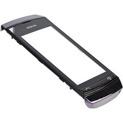 Τζαμάκι αφής με μπροστινό κάλυμμα Nokia Asha 306 Black Original