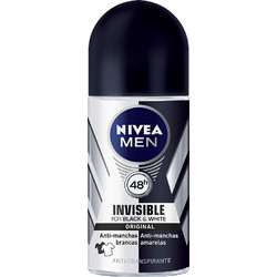 Nivea Invisible For Black & White Ανδρικό Αποσμητικό Roll On 48h 50ml