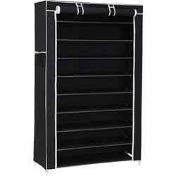 Songmics Παπουτσοθήκη Υφασμάτινη Μαύρη Μ88xΠ28xΥ160cm RXJ36H