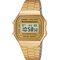 Casio Vintage Ψηφιακό Ανδρικό Ρολόι Χρονογράφος με Χρυσό Μεταλλικό Μπρασελέ A168WG-9WDF