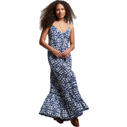 Superdry Maxi Καλοκαιρινό Καθημερινό Φόρεμα Navy Μπλε W8011294A-8RF