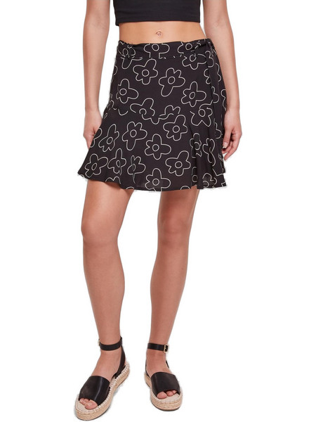 Urban Classics Μίνι Φούστα Υφασμάτινη Ψηλόμεση Κλος Floral Μαύρη TB4367