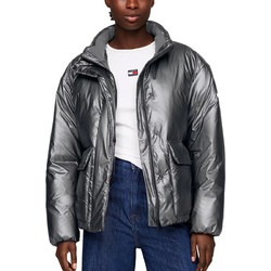 Tommy Hilfiger Γυναικείο Μπουφάν Χειμωνιάτικο Softshell Μακρύ Ασημί DW0DW16580-0IM