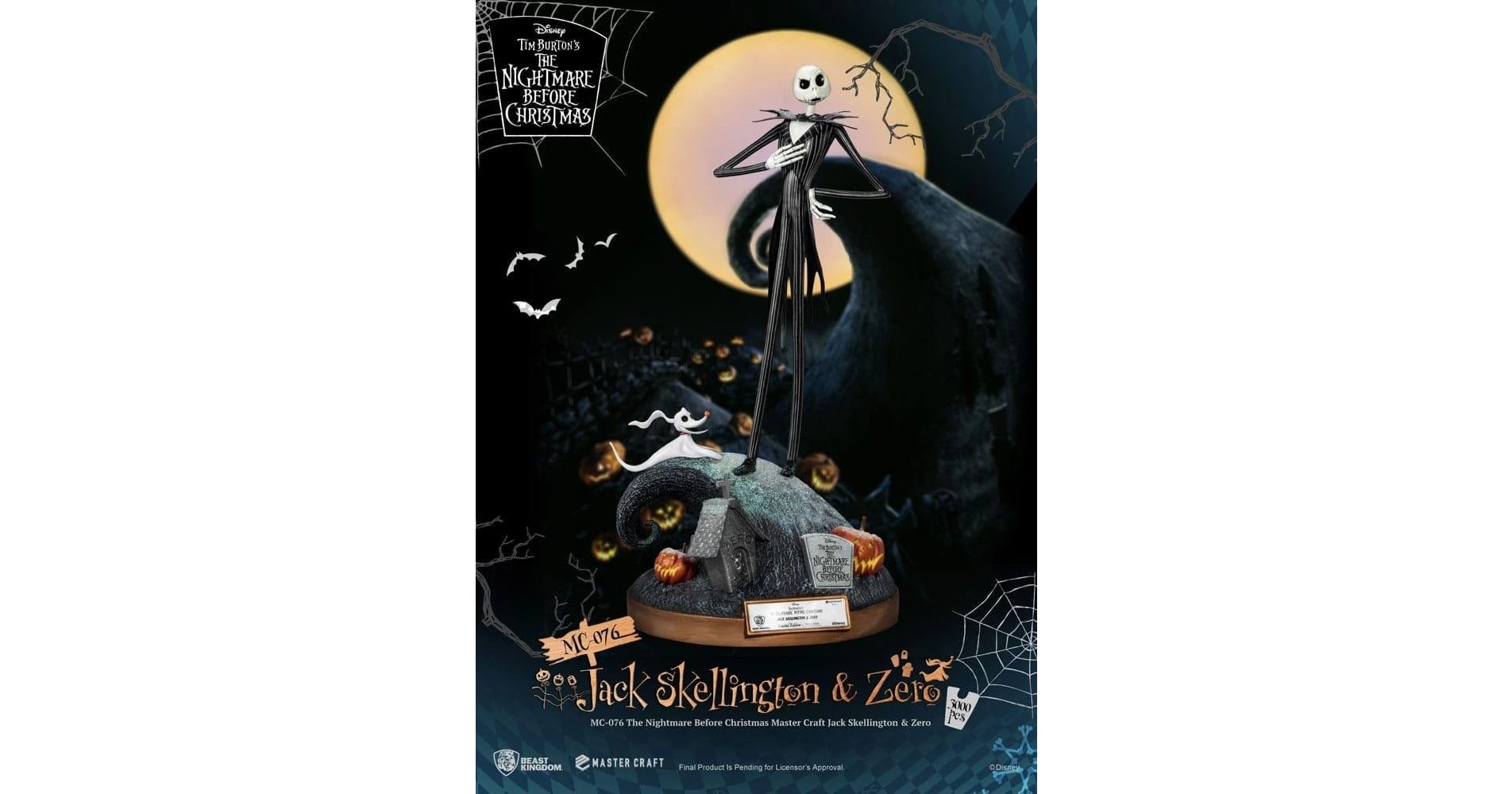 Beast-Kingdom USA  MC-076 The Nightmare Before Christmas Master Craft Jack  Skellington & Zero