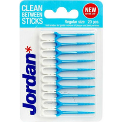 Jordan Clean Between Μεσοδόντιες Οδοντογλυφίδες Regular Άσπρες Μπλε 20τμχ