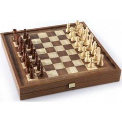 Manopoulos Classic Style Τάβλι Ξύλινο με Πούλια 41x41cm STP36E