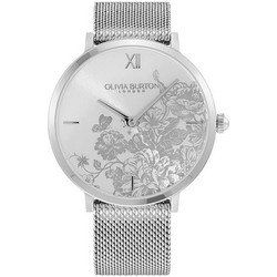 Olivia Burton Floral Γυναικείο Ρολόι με Ασημί Μεταλλικό Μπρασελέ 24000115