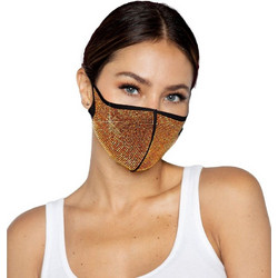 Leg Avenue Alexi Rhinestone Face Mask Gold
