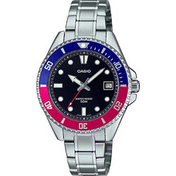 Casio Ανδρικό Ρολόι με Ασημί Μεταλλικό Μπρασελέ MDV-10D-1A3
