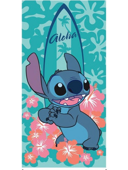 Aymax Lilo & Stitch Aloha Beach Παιδική Πετσέτα Θαλάσσης Μπλέ 70x140cm